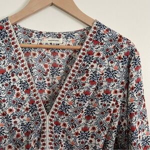 Max Studio BoHo Floral Kimono Tie Waist Top V-Neck Long Sleeve 3X